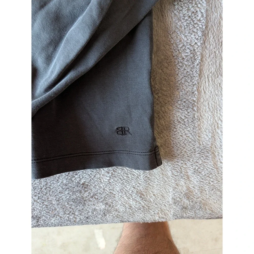 Banana Republic Mens Long Sleeve Polo Shirt Charcoal Gray Cotton Blend Size M